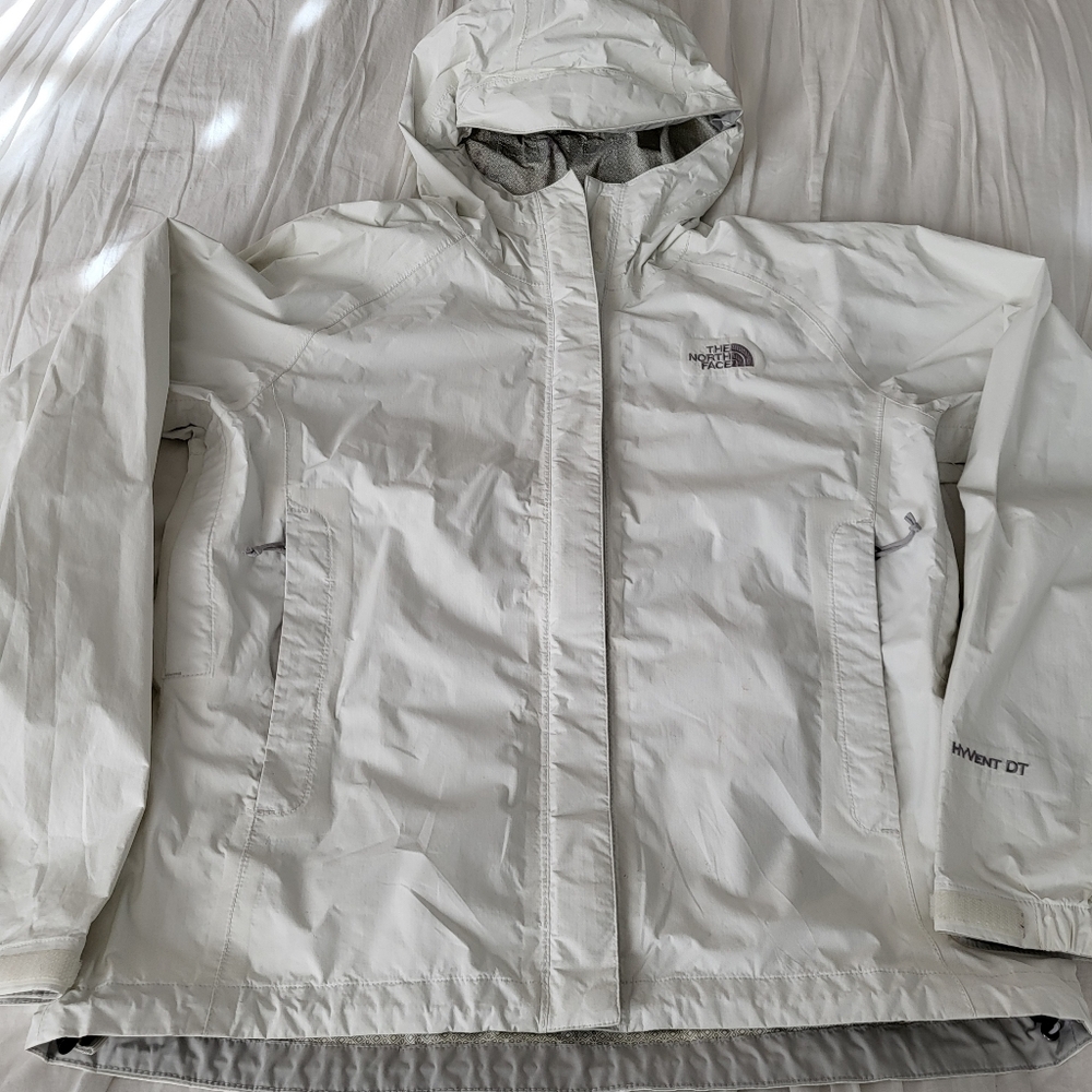 The North Face White Hyvent Waterproof Hiking Coat Rain Jacket - Picture 5 of 16